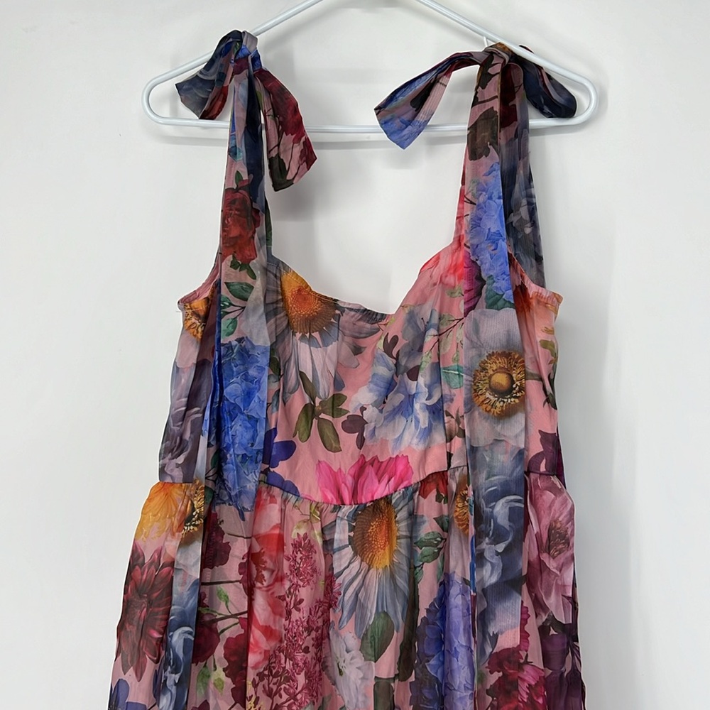 Francesca's Collections Floral Maxi Dress in Pink, Blue, Purple - Picture 2 of 14